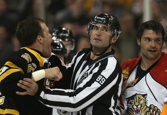 Thornton gave Hordichuk a bruise and a cut under his left eye