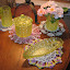 glassware purchased from more uptown (second) ZCMI store owned by Charlotte Morse Pack