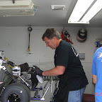 Jerry Iseli lubes chain for son, Connor.