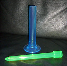 Flute vase, green and blue