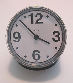Alessi reissue of Cronotime clock, black