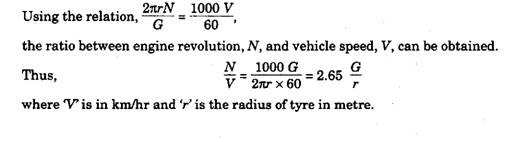 Relation Between Engine Revolutions (N) and Vehicle Speed (V) (Automobile)