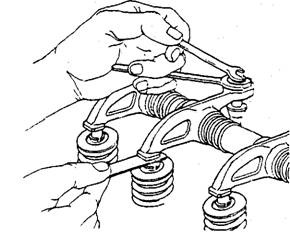 Valve adjustment with solid tappets