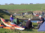 View of the hills around the harbor of Inishbofin