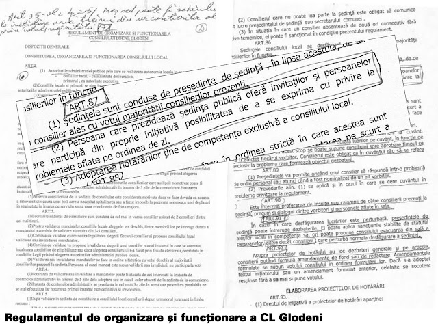 Regulamentul de organizare �i func�ionare a CL Glodeni