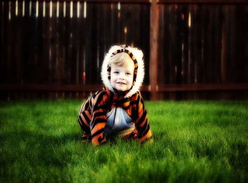 Parker as a tiger