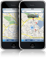 iPhone mit Karten und Navigationssysteme.