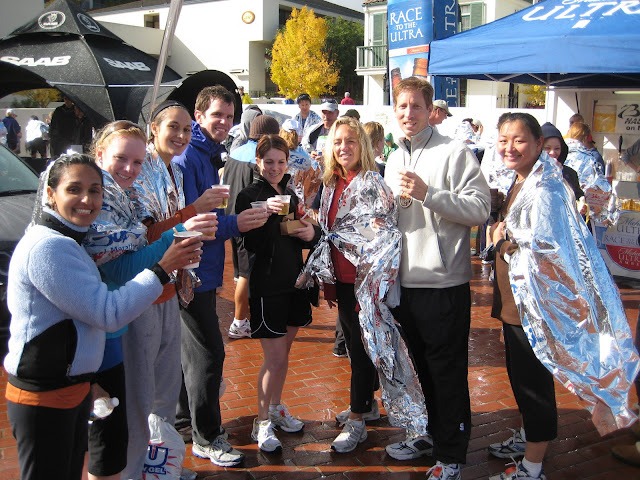 celebrating after the race