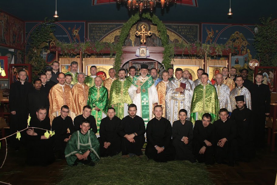 Members of the Patriarchal Commission for Clergy Formation in Seminaries of the Ukrainian Catholic Church with seminarians of the Oriental College-Seminary in Eichstätt