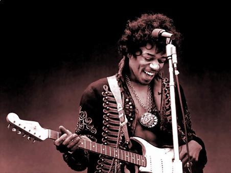 Cool Afro hairstyle from Jimi Hendrix