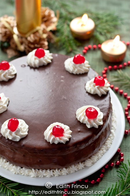 tort cu crema de branza si cirese