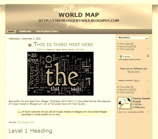 the world map with labels. World Map Blogger Template
