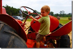 Max on the tractor