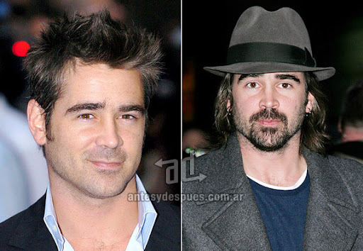 colin farrell beard - before and after