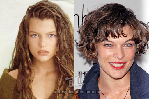 Short hair Milla Jovovich before and after haircut Short hair Milla Jovovich before and after haircut