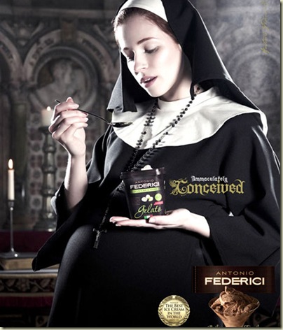 Pregnant nun ice cream ad