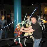 Bree shows he has what it takes to be a Jedi at the Clone Wars exhibit.