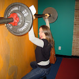 Kate showing her Olympic weight lifting skills.