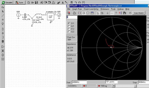 t-match BPF smith chart