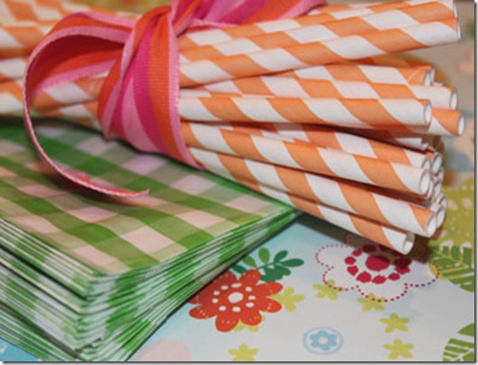 Paper Straws Orange Stripe Close 8