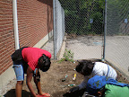 working in the garden