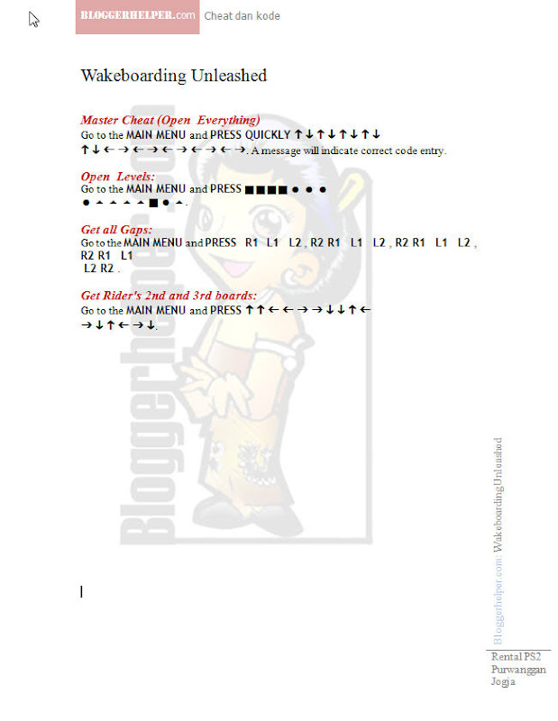 playstation cheat