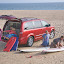 2008 Inferno Red Dodge Grand Caravan SXT Rear 3/4 View