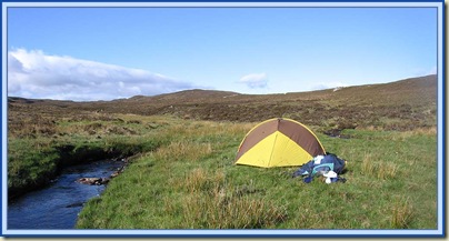 An idyllic wild camp by the River Enrick on 14 May 2007