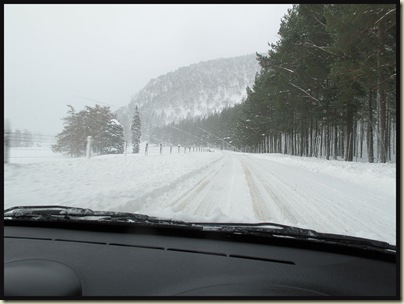 Snowstorm on the A93 to Aberdeen