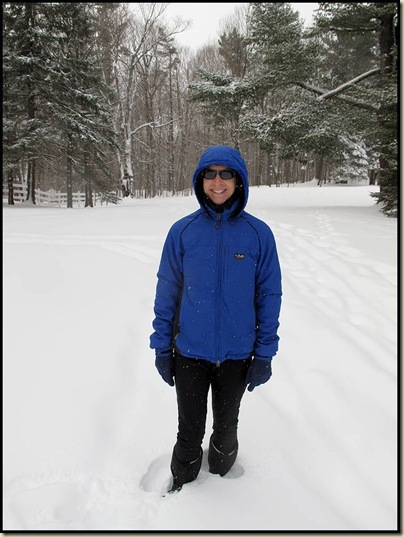 Sue setting off on the Lauriault Trail