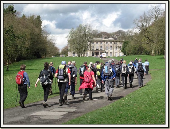 Walkers purposefully march towards The Siege of Haigh Hall Walkers purposefully march towards The Siege of Haigh Hall