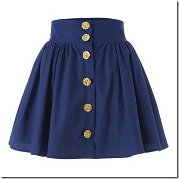brass button circle skirt