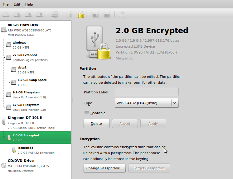 การทำ Encrypt Flash drive ใน Ubuntu Akedemo (oo)