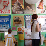 Hostel computer.  Walls are lined with theatre posters.