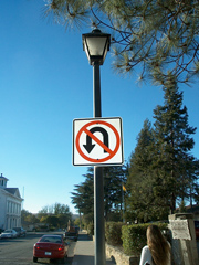 A No U-Turn sign