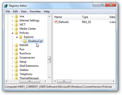 Giấu bớt những thành phần Control Panel trong Windows 7 - thuthuat.easyvn.net Giấu bớt những thành phần Control Panel trong Windows 7