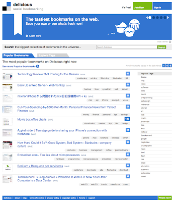 Snapshot of Delicious.com Snapshot of Delicious.com