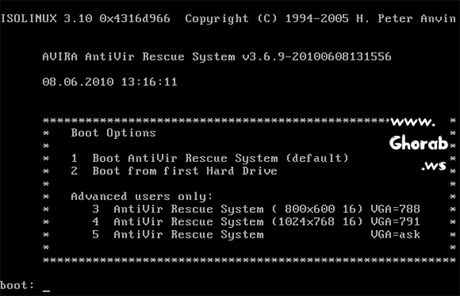 ISOLINUX AVIRA AntiVir Rescue System v3.6.9