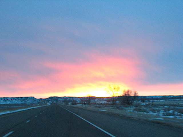 We drove into a number of beautiful sunsets on our way out west.