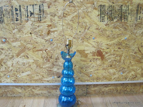 Blue Glass Base Table Lamp