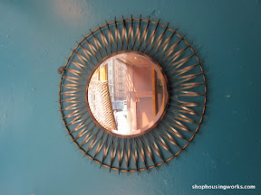 Circular Metal Framed Mirror