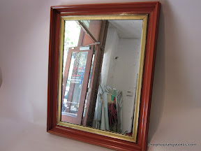 Orange Lacquered Wood Miror