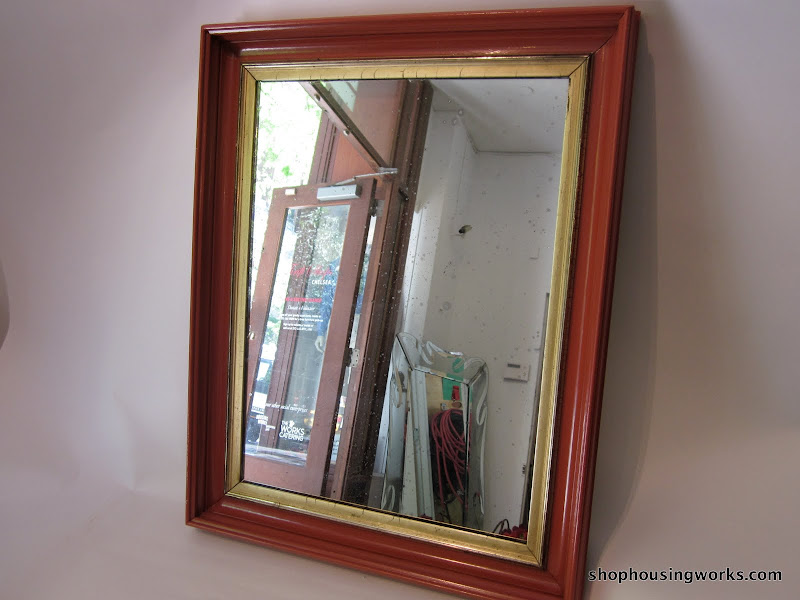 Orange Lacquered Wood Miror