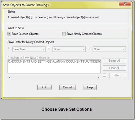 Choose Save Options for Queried Objects