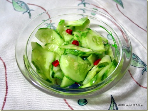 sweet and spicy cucumber salad