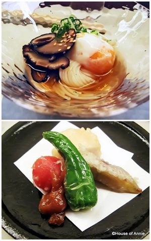 [shiitake and soft-boiled egg on somen and deep fried seasonal items from maru in aoyama[3].jpg]