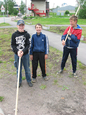 Schoolkinderen in Svetogorsk