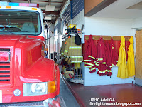 Adel Georgia Fire Department, Pumper No. 4, Coat gear racks, Cook County GA..JPG