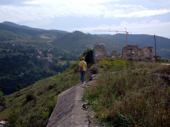 Walking along the citys edge at the site of an old fortress