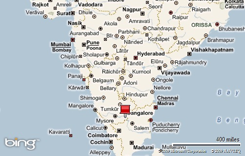 Bannerghatta, India is where the red pin is